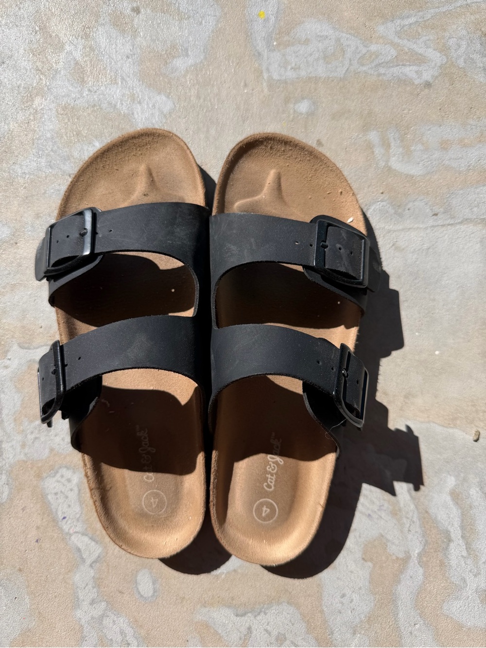 Cat & Jack Black Double-Buckle Slide Sandals